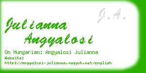 julianna angyalosi business card